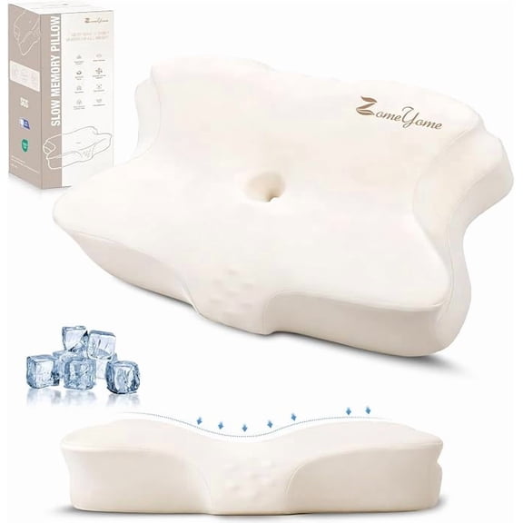 Butterfly Cervical Neck Pillow Ergonomic Contour Memory Foam Cooling Pillow
