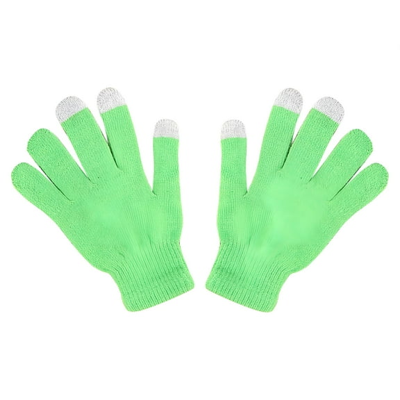 TELOLY Work Gloves Men's and Women's Non Slip Gloves Stretch Knitted Wool Show Finger Solid Color Cycling Gloves Winter Gloves Green