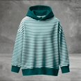 thumbnail image 4 of oqasdz Men's Sweatshirts Festival Striped Long Sleeve Hooded Pullover with Front Pocket Holiday Streetwear Versatile Casual Dailywear, 4 of 5