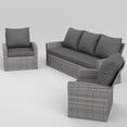 thumbnail image 6 of UDPATIO Outdoor Sectional Conversation Sets, Gray Wicker Patio Furniture Set, 3-piece Outdoor Sofa Set for Balcony, Gray, 6 of 8