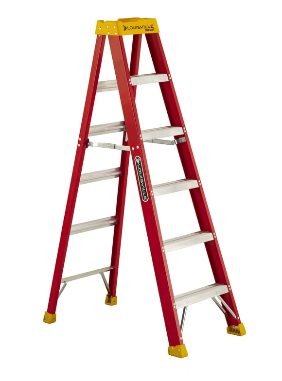 Louisville Ladder 6 Ft. Fiberglass Step Ladder With Molded Top, Type Ia, 300 Lbs. Load Capacity, L-3016-06