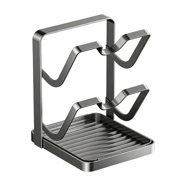 SSZMDLB under $5 Kitchen Utensil Holder, Kitchen Organizer Rack, Pot Lid Storage Stand, Cutting Board Holder, Utensil Drainer Rack, Countertop Organizer Shelf, Multi-Layer Storage System