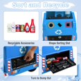 thumbnail image 6 of OLAKIDS Ride on Car, 6V Recycling Garbage Truck Electric Vehicle with Music, Horn, Warning Lights, Recycling Accessories Included, Toddlers Battery Powered Trash Toy for Boys Girls (Blue), 6 of 10