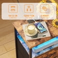 thumbnail image 4 of Tomnk Set of 2 Nightstands with Charging Station, Rustic Brown End Table with 3 Drawers, USB Ports, 4 of 8