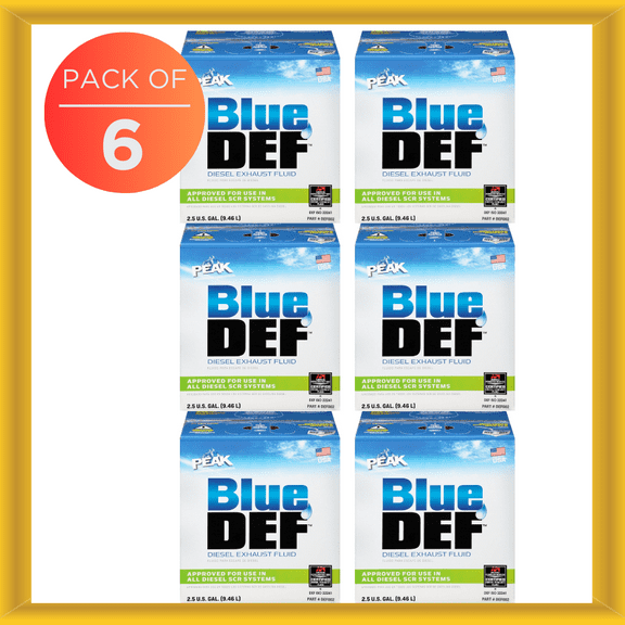 BlueDEF Diesel Exhaust Fluid Synthetic Urea & Deionized Water 2.5 Gallon 6 Pack