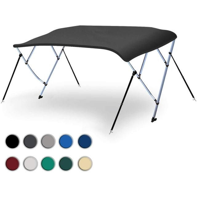 Leader Accessories 3 Bow Bimini Top Boat Cover Includes Mounting Hardwares with Aluminum Frame