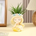 thumbnail image 2 of Face Planters Pots Head, Adorable Flower Fairy Planter, Cute Succulent Pot, Lady Head Planter, Farmhouse Resin Flower Pot for Indoor and Outdoor Plants, Garden Gift for Plants Lover, Yellow, 2 of 9