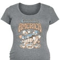 thumbnail image 3 of Marvel Captain America - Retro Stars And Stripes - Maternity Scoop Neck Graphic T-Shirt, 3 of 5