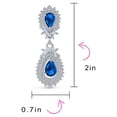 thumbnail image 4 of Bling Jewelry Womens Bridal Teardrop Halo Cubic Zirconia Clip-On Earrings Silver, 4 of 5