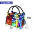 thumbnail image 3 of Lsque Geometry Dash Pattern Portable Insulation Lunch Bag, Insulated Food Delivery Bag, Meal Grocery Tote Insulation Bag Large Capacity Reusable Warming Bag, 3 of 9