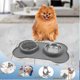 thumbnail image 2 of Pet-Friendly Silicone Non-Slip Stainless Steel Double Dog Bowl, 2 of 4