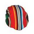 thumbnail image 2 of Balery Mexican Serape Blanket Stripes Shower Caps, Double Layer Waterproof Shower Cap, Double Layers Reusable Shower Cap With Soft Comfortable For Long Thick Hair Soft Bath Shower Hair Caps, 2 of 9