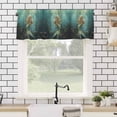 thumbnail image 4 of Mermaid Valances for Windows Ocean Rod Pocket Curtain Valance Window Treatment Short Curtains for Kitchen Living Room, 60"x14", 4 of 5