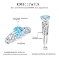 thumbnail image 6 of Rosec Jewels Aquamarine Diamond Engagement Ring for Women - Vintage Style Ring - 0.8 Ct - AAA Quality Certified - with Jewelry Box, 925 Sterling Silver, US 4.00, 6 of 7