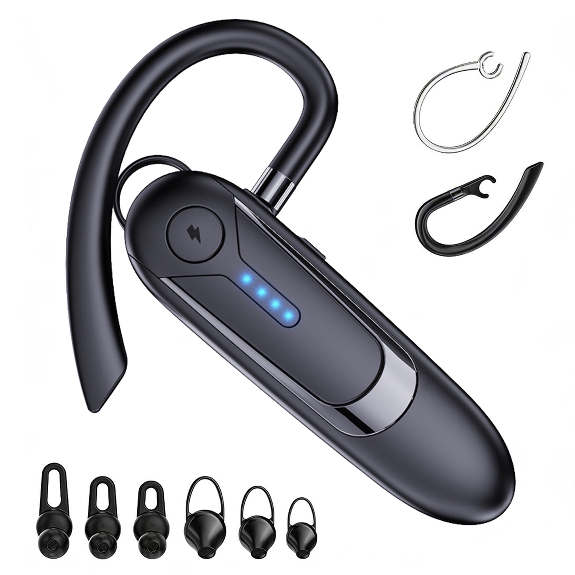 Bluetooth HeadsetV5.4, Single-Ear Wireless Earpiece with ENC Noise Canceling Mic, 30Hrs Call Time Handsfree Wireless Earbuds, 200 Hrs Standby Time Headphones for iOS Android /Office/Drivin