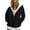 Black, variant on Amzcrzy Fleece Jacket Women Women's Solid Color Zipper Long Sleeve Casual Fleece Hooded Pocket Coat Womens Fleece Jacket Winter Jackets for Women Jackets for Women Womens Long Sleeve Tops