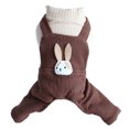thumbnail image 1 of Dog Cat Dress Jumpsuit, Fashion Cute Rabbit Printed Soft Skin-friendly Cozy Thickened Knitted Fuzzy Lining Plush Winter Warm Romper Coat Pet Clothes Costume for Puppy Daily Wear, 1 of 8