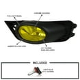 thumbnail image 3 of Spec-D Tuning Yellow Bumper Driving Fog Lights + Bulbs + Switch Compatible with 2009-2011 Honda Civic 4Dr Sedan L+R Pair Assembly, 3 of 7