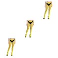 thumbnail image 2 of Sonducket 1 par de pantimedias con tirantes a la moda, calcetines con diseño de agujeros, medias de red llamativas, medias altas, amarillo Type1 NO1, 2 of 6