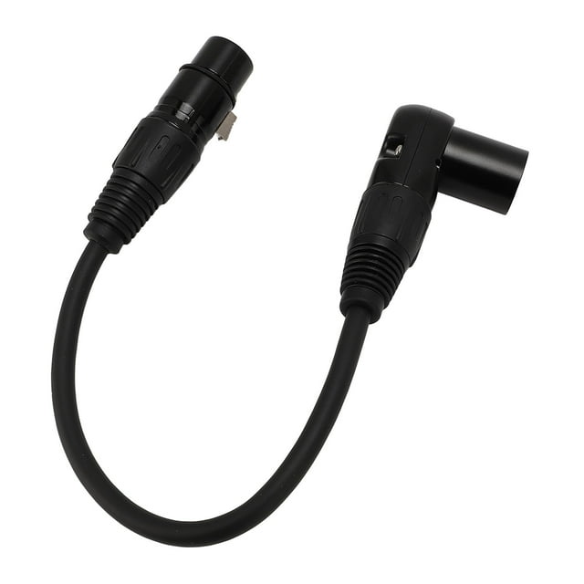 XLR Microphone Extension Cable Adapter, 90 Degree XLR Male to Straight XLR Female 3 Pin Microphone Connector for Speaker, Recording Studio, Mic Mixer, Audio Interface, Amplifier