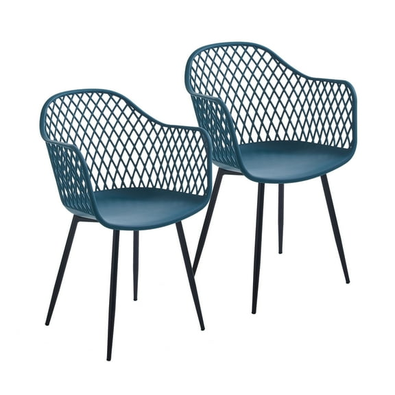 Porthos Home Mitt Dining Chairs, Plastic Back, Iron (Set of 2)