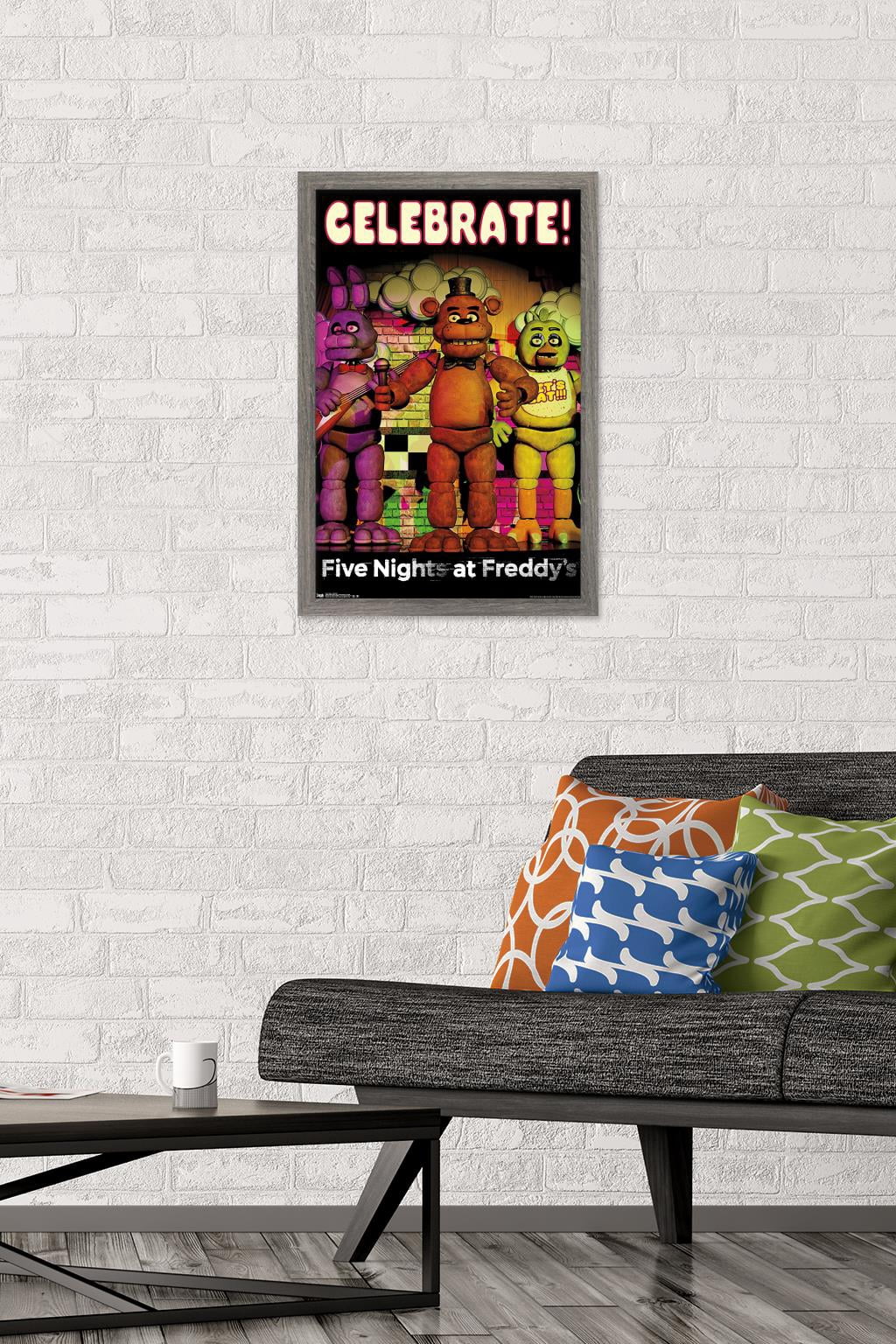 Five Nights at Freddy's - Celebrate Wall Poster, 14.725" x 22.375", Framed