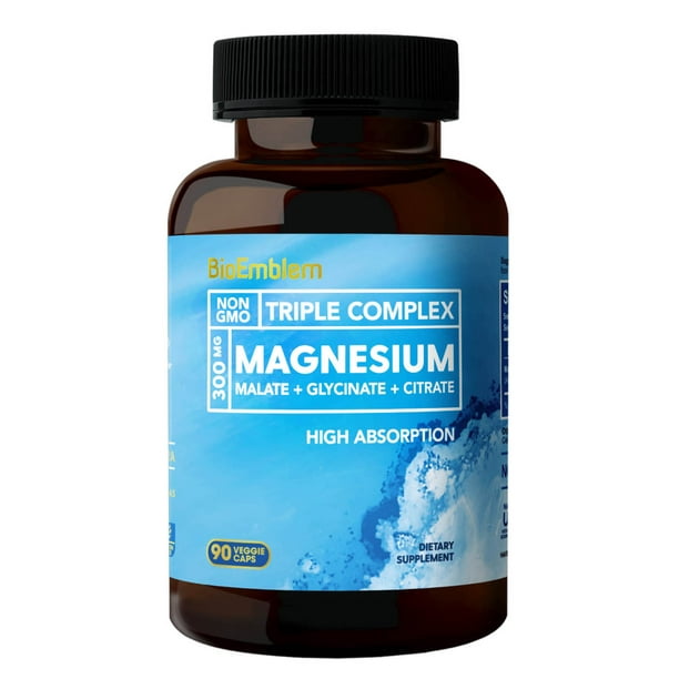 Triple Magnesium Complex 300mg of Magnesium Glycinate, Malate