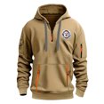 thumbnail image 2 of Sudadera con capucha para hombre, estilo casual, deportivo, de color liso, con cremallera y bolsillo, de manga larga, blusa de poliéster., 2 of 6
