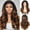 Ombre Brown, variant on Ombre Blonde Curly Headband Wig Layered Headband Wigs for Black Women TALOS Long Wavy Curly Synthetic Half Wig