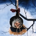 thumbnail image 2 of Waroomhouse Scary Witch Decor Witch Pendant Witch Broom Pendant Creepy Halloween Decoration for Haunted House Door Window, 2 of 8