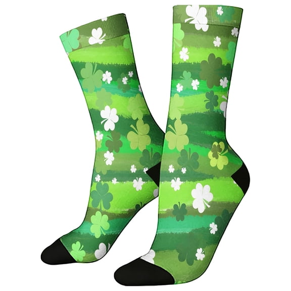 MEICHEN St. Patrick's Day Women's Themed Comfortable 3D Cute Printed Mid Calf Sports Socks Fashion Clothing Accessories for Women