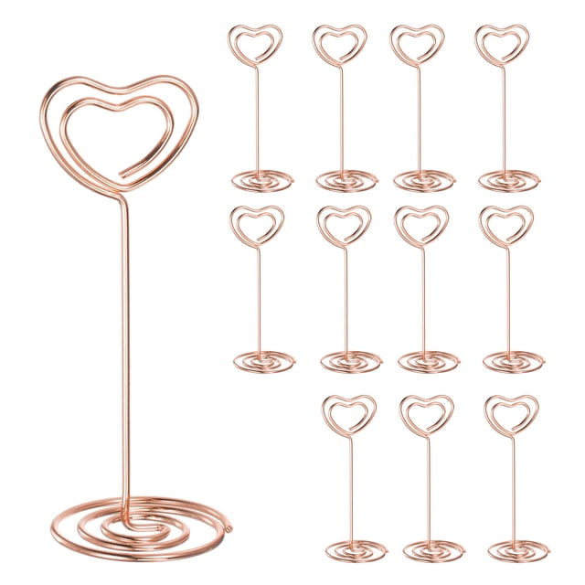 12uds soporte para mesa Unique Bargains 3,35 Pulgadas Corazón forma acero Oro rosa