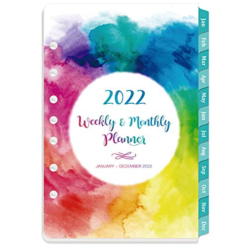 Jan 2022 Dec 2022 Weekly & Monthly Planner Refill Refill Paper 5-1/2 x 8-1/2 2022 Planner Refills 6-Hole Punched 
