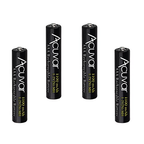 (4) Acuvar High Capacity AAA Rechargeable Batteries 1100mAh NiMH
