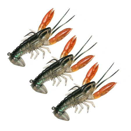 Lixada 8cm / 14g Soft Crawfish Shrimp Lobster Claw Bait Artificial Lure Bait