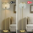 thumbnail image 6 of NATYSWAN Gold Crystal Floor Lamp , Modern Standing Lamps with Double-Layer Lampshade, on-off Foot Switch, for Living Room, Bedroom, Office, 8W Bulb Included, 6 of 9