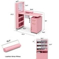 thumbnail image 4 of Advwin Manicure Table Nail Desk for Nail Tech with Wrist Cushion, Lockable Wheels, Electric Downdraft Vent, Storage Cabinet & Shelves, Pink, 4 of 8