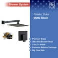 thumbnail image 5 of Rainlex One-Handle Stainless Steel Matte Black Square Shower Faucet, 5 of 8