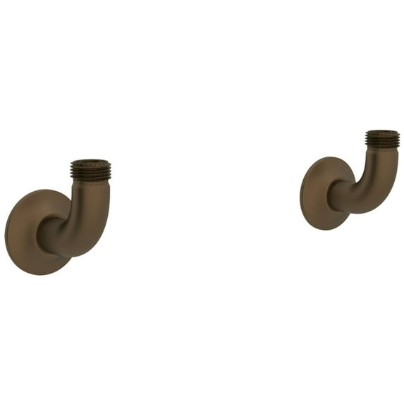 Perrin And Rowe U.6792-2 Georgian Era Bridge Kitchen Faucet Wall Unions - Bronze