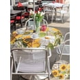 thumbnail image 4 of Outdoor Tablecloth with Umbrella Hole and Zipper, Farm Flowers Round Table Cloth 60 Inch Waterproof Tablecloth, Retro Sunflowers Barn Doors Butterfly Wood Board Picnic Table Cover for Patio Camping, 4 of 7