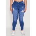 thumbnail image 4 of Women's Plus Size High Waisted Distressed Skinny Jeans, 4 of 5