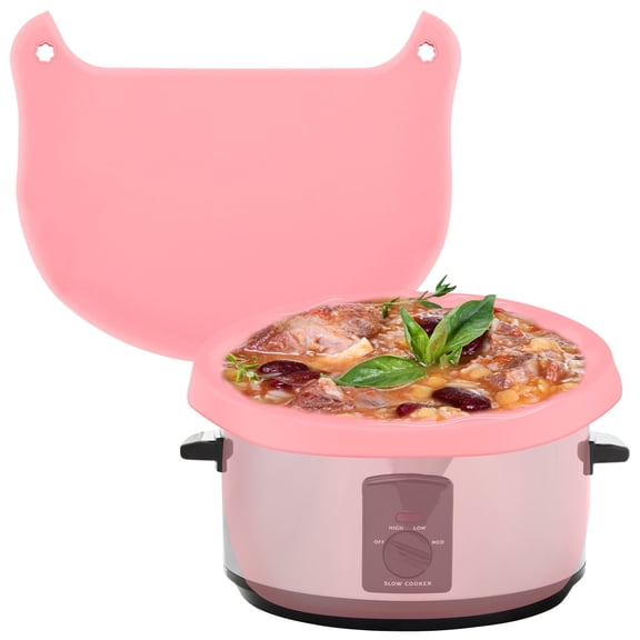 EUWBSSR Silicone Slow Cooker Liners,Reusable Fit 6-8 Quarts Slow Cooker Leakproof & Bags Liners for Oval or Round Pot(Pink)