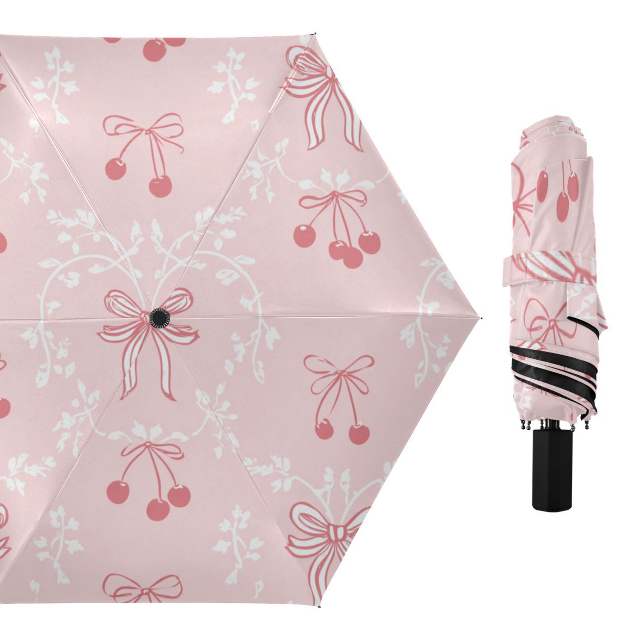 ミネラル3　umbrella様 Rose Gold Glitter Stars All Weather Umbrella Triple Folding