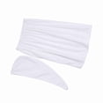 thumbnail image 4 of Conjunto de baño de spa suave para mujer, bata de baño con toalla y gorro de secado rápido para el cabello, color blanco, 4 of 14