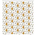 thumbnail image 3 of Bee Shower Curtain, Graphic Illustration of Vespiary Flowers Petals and Bees Theme as Repeating Pattern, Fabric Bathroom Set with Hooks, 69W X 75L Inches Long, Multicolor, by Ambesonne, 3 of 3