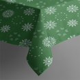 thumbnail image 3 of Green Christmas Snowflake Pattern Rectangle Tablecloth 60"x84",Waterproof Polyester Rectangle Table Cloth, Wipeable Spillproof Polyester Tablecloth for Dining, Camping, Indoor and Outdoor, 3 of 5