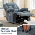 thumbnail image 4 of Swivel Rocker Chair, LEGAHOME Manual Glider Rocking Chair for Nursery with Massage and Heat, 22.8in Glider Massage Recliner Chairs for Adults, with Cup Holder and Side Pocket, Blue, 4 of 9