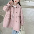 thumbnail image 7 of NAISIBABY Girls Trench Jacket with Notched Lapel 6T, British Style Double Breasted Long Sleeve Fall Mid-Length Fashion Coat Pink(2-12T), 7 of 7