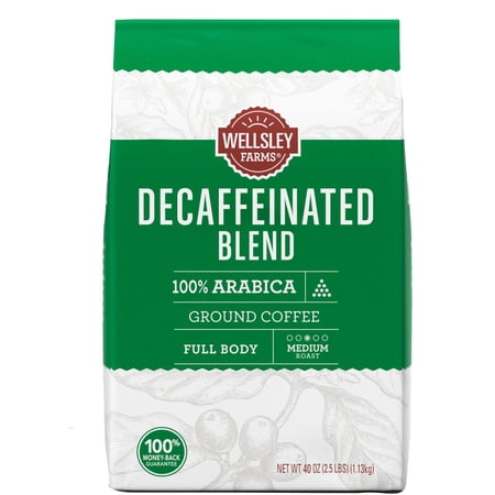 Wellsley Farms Decaffeinated Blend Ground Coffee 40 oz