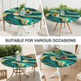 thumbnail image 7 of Teal and Gold Marble Swirls Pattern Round Fitted Tablecloth with Elastic Edge,Dining Table Cover Waterproof,Outdoor Round Tablecloth for Camping,Dining,Indoor and Outdoor, 7 of 7